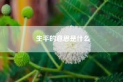 生平的意思是什么~生平是什么意思