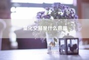 量化交易是什么意思（男主清奇是什么意思）