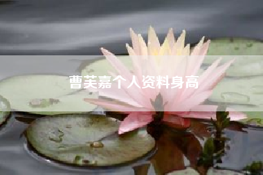 曹芙嘉个人资料身高（歌手曹芙嘉多少岁）